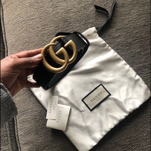 Gucci Leather Belt with Double G Buckle